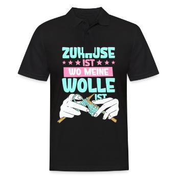 Häkeln - Männer Poloshirt - Schwarz - Vorne - Kai (181cm)