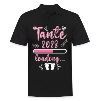 Tante 2023 loading Nichte Neffe Baby Tanten - Männer Poloshirt - Schwarz - Vorne - Kai (181cm)