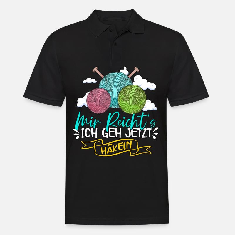 Häkeln - Männer Poloshirt - Schwarz