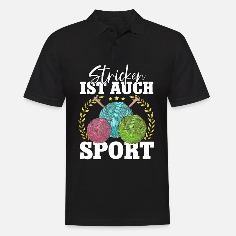 Häkeln - Männer Poloshirt - Schwarz