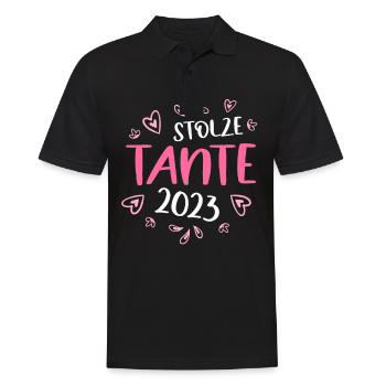 stolze frischgebackene Tante Nichte - Männer Poloshirt - Schwarz - Vorne - Kai (181cm)