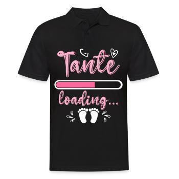 Tante 2023 loading Nichte Neffe Baby Tanten - Männer Poloshirt - Schwarz - Vorne - Kai (181cm)
