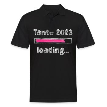 Tante 2023 loading Nichte Neffe Baby Tanten - Männer Poloshirt - Schwarz - Vorne - Kai (181cm)