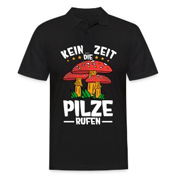 Pilzsammler Pilz Sucher - Männer Poloshirt - Schwarz - Vorne - Kai (181cm)