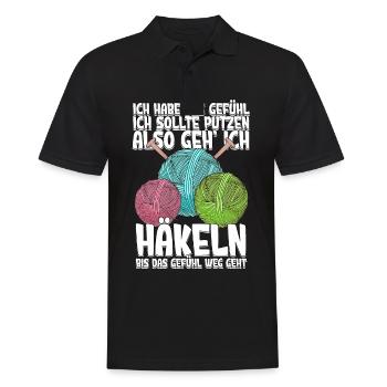 Häkeln - Männer Poloshirt - Schwarz - Vorne - Kai (181cm)