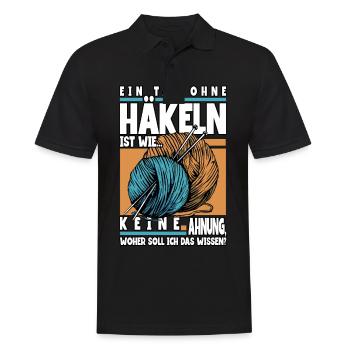 Häkeln - Männer Poloshirt - Schwarz - Vorne - Kai (181cm)