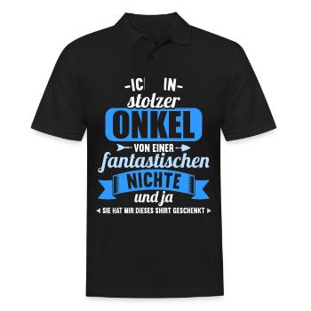 Ich bin stolzer Onkel einer fantastischen Nichte - Männer Poloshirt - Schwarz - Vorne - Kai (181cm)