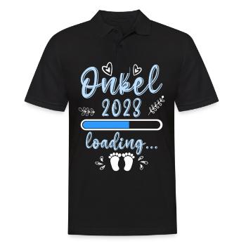Onkel 2023 loading Nichte Neffe Baby - Männer Poloshirt - Schwarz - Vorne - Kai (181cm)