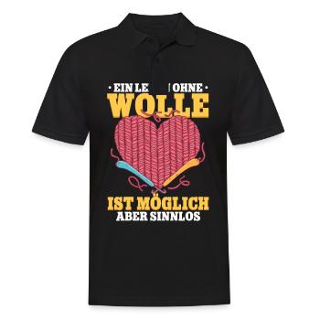 Häkeln - Männer Poloshirt - Schwarz - Vorne - Kai (181cm)