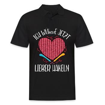 Häkeln - Männer Poloshirt - Schwarz - Vorne - Kai (181cm)