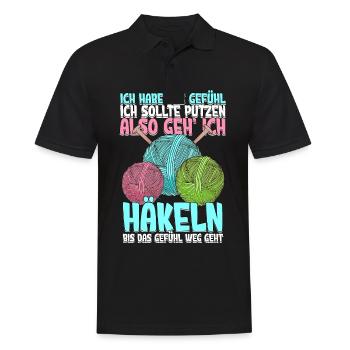 Häkeln - Männer Poloshirt - Schwarz - Vorne - Kai (181cm)