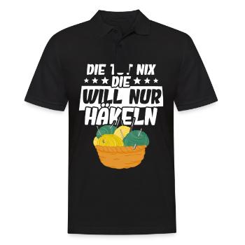 Häkeln - Männer Poloshirt - Schwarz - Vorne - Kai (181cm)