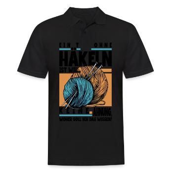 Häkeln - Männer Poloshirt - Schwarz - Vorne - Kai (181cm)