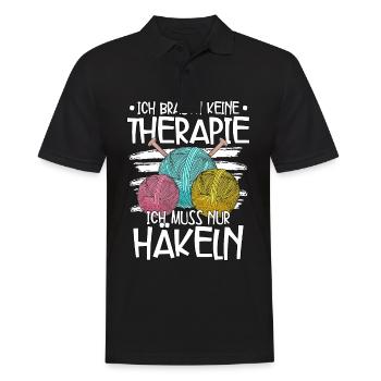 Häkeln - Männer Poloshirt - Schwarz - Vorne - Kai (181cm)
