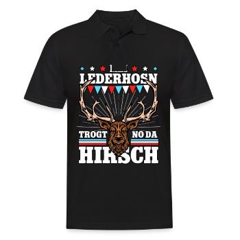 Mei Lederhosn Trogt No Da Hirsch - Männer Poloshirt - Schwarz - Vorne - Kai (181cm)