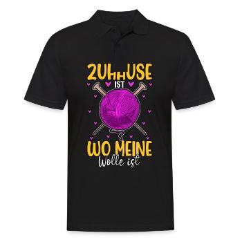 Häkeln - Männer Poloshirt - Schwarz - Vorne - Kai (181cm)