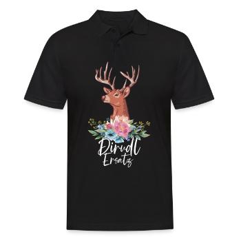 Dirndl Ersatz - Männer Poloshirt - Schwarz - Vorne - Kai (181cm)