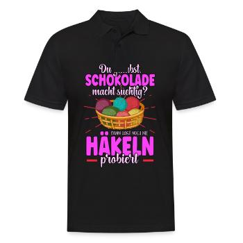 Häkeln - Männer Poloshirt - Schwarz - Vorne - Kai (181cm)
