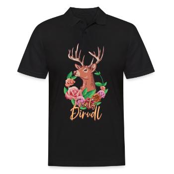 Ersatz Dirndl - Männer Poloshirt - Schwarz - Vorne - Kai (181cm)