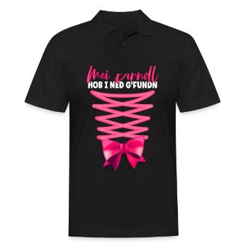 Mei Dirndl Hob I Ned Gfundn - Men's Polo Shirt - black - Front - Kai (181cm)