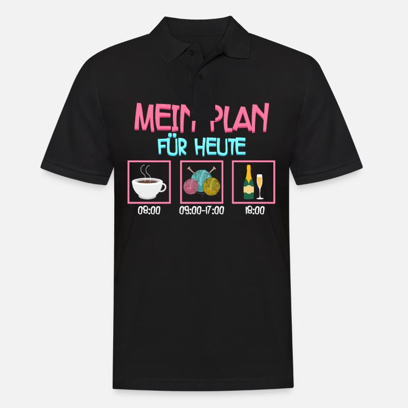 Häkeln - Männer Poloshirt - Schwarz