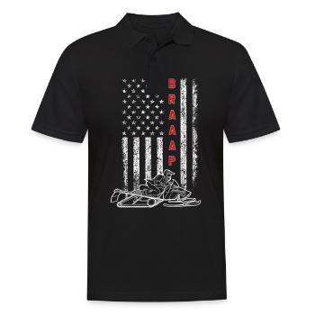 Braap Amerika Schneeschlitten Fahrer und - Männer Poloshirt - Schwarz - Vorne - Kai (181cm)