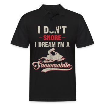Ich schnarche nicht, ich träum ich bin ein - Männer Poloshirt - Schwarz - Vorne - Kai (181cm)