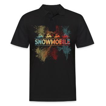 Schneemobil Kunst Retro Farbklecks - Männer Poloshirt - Schwarz - Vorne - Kai (181cm)