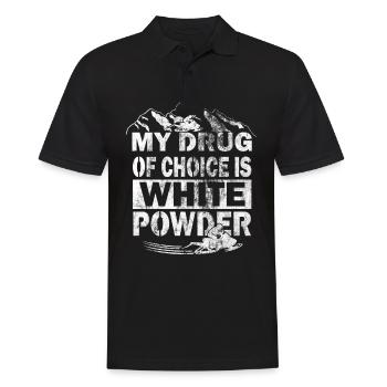Meine Lieblings Droge weisses Pulver Tiefschnee - Männer Poloshirt - Schwarz - Vorne - Kai (181cm)