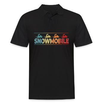 Schneemobil Vintage Fahrer - Männer Poloshirt - Schwarz - Vorne - Kai (181cm)