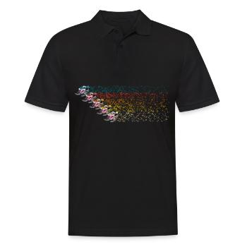 Schneemobil Retro Sternen Parade für - Männer Poloshirt - Schwarz - Vorne - Kai (181cm)