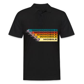 Schneemobil Monster Rennen in coolen Retro Farben - Männer Poloshirt - Schwarz - Vorne - Kai (181cm)