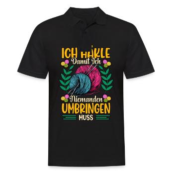 Häkeln - Männer Poloshirt - Schwarz - Vorne - Kai (181cm)