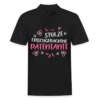 Stolze frischgebackene Patentante Patenkind - Männer Poloshirt - Schwarz - Vorne - Kai (181cm)