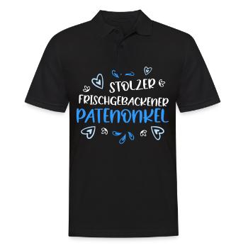 Stolzer frischgebackener Patenonkel Patenkind - Männer Poloshirt - Schwarz - Vorne - Kai (181cm)
