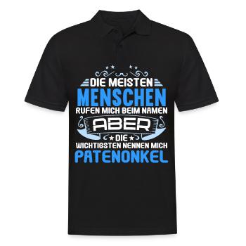 Die wichtigsten nennen mich Patenonkel Patenkind - Männer Poloshirt - Schwarz - Vorne - Kai (181cm)