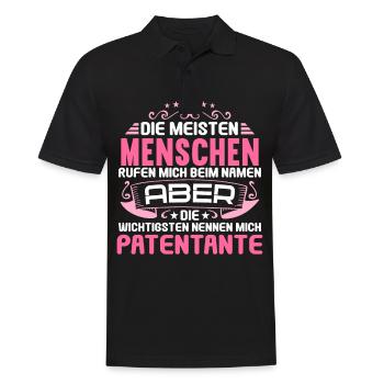 Patenkind Die wichtigsten nennen mich Patentante - Männer Poloshirt - Schwarz - Vorne - Kai (181cm)