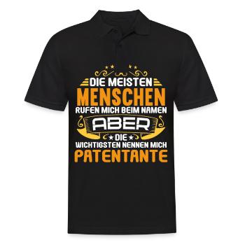 Patenkind Die wichtigsten nennen mich Patentante - Männer Poloshirt - Schwarz - Vorne - Kai (181cm)