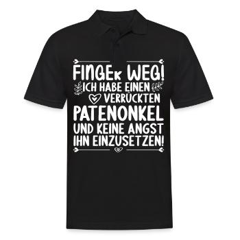 Finger weg habe verrückten Patenonkel keine Angst - Männer Poloshirt - Schwarz - Vorne - Kai (181cm)