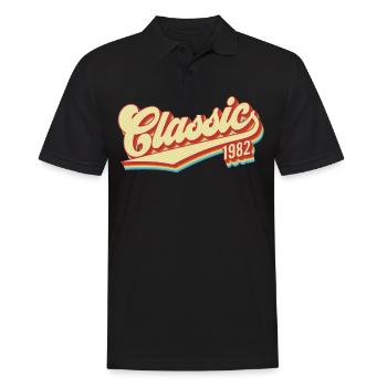 1982 Geburtstag - Männer Poloshirt - Schwarz - Vorne - Kai (181cm)