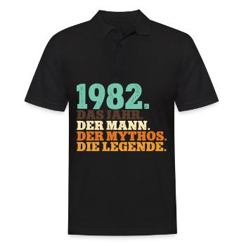 1982 Männer Geburtstag - Männer Poloshirt - Schwarz - Vorne - Kai (181cm)