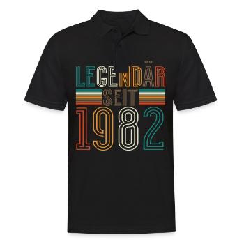 Legendär Seit 1982 Geburtstag - Männer Poloshirt - Schwarz - Vorne - Kai (181cm)