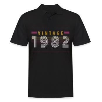 1982 Geburtstag - Männer Poloshirt - Schwarz - Vorne - Kai (181cm)