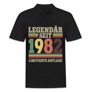 Legendär Seit 1982 Geburtstag - Männer Poloshirt - Schwarz - Vorne - Kai (181cm)