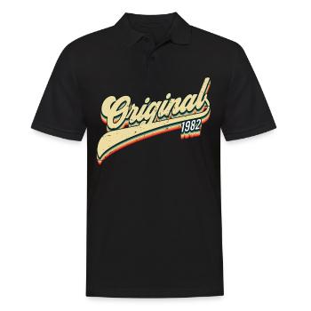 1982 Geburtstag - Männer Poloshirt - Schwarz - Vorne - Kai (181cm)