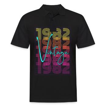 1982 Geburtstag - Männer Poloshirt - Schwarz - Vorne - Kai (181cm)