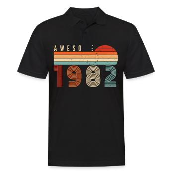1982 Geburtstag - Männer Poloshirt - Schwarz - Vorne - Kai (181cm)