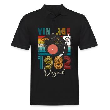 1982 Geburtstag - Männer Poloshirt - Schwarz - Vorne - Kai (181cm)