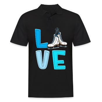 Eislaufen - Männer Poloshirt - Schwarz - Vorne - Kai (181cm)