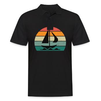 segel segler seglerin segelboot segelschiff boot - Männer Poloshirt - Schwarz - Vorne - Kai (181cm)